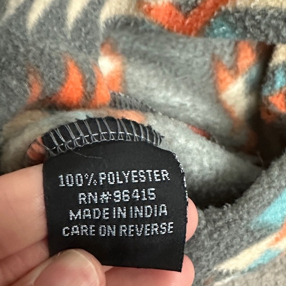 Pendleton-like  Multicolor Geometric Pattern Hoodie - Picture 3 of 4